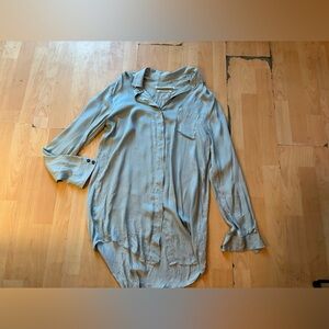 ALL SAINTS Solstice Light Gray Button Down Shirt Size 8 Women Super Soft Z8